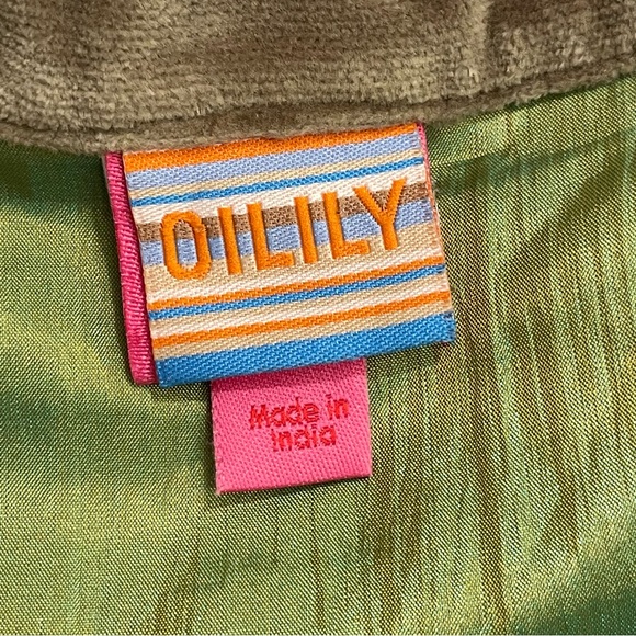 Oilily Velvet Green Embroidered Floral Midi Skirt, Vintage Style, Size 36 (6/S) - Picture 4 of 11